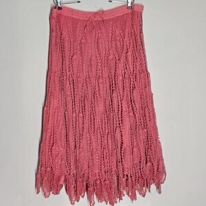 Mix Nouveau Crochet Maxi Skirt Bohemian Romantic Whimsigoth Flowy Womens XL